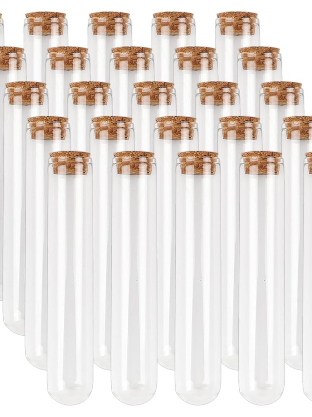 25pcs 50ml Glass Test Tubes with Cork Stoppers 25x140mm